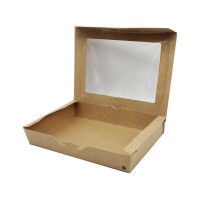 Snackbox mit Fenster, Vollpappe, 25,5x18,5x4,5cm -SBF414- Karton