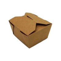Foodbox eckig, Vollpappe, braun, 750ml/26oz Packung