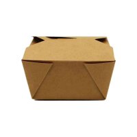 Foodbox eckig, Vollpappe, braun, 750ml/26oz Packung