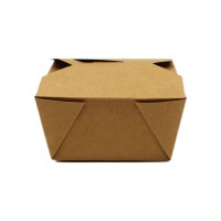 Foodbox eckig, Vollpappe, braun, 750ml/26oz Karton