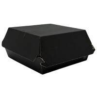 Hamburgerbox, Wellpappe, schwarz, 13x13x7,5cm Karton