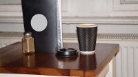 Kaffeebecher, geriffelt, schwarz, 0,2l/8oz Packung
