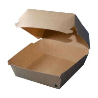 Hamburgerbox, Vollpappe, braun, 12x12x8,5cm Karton