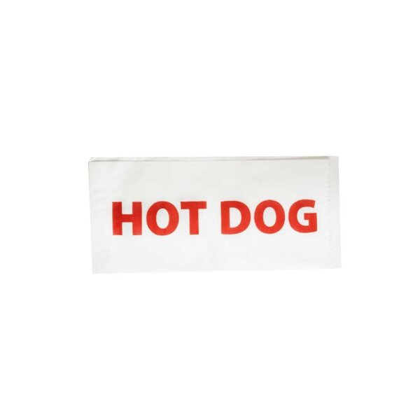 Hot-Dog-T&uuml;ten, Snackt&uuml;ten, wei&szlig; mit Druck, 9x21cm