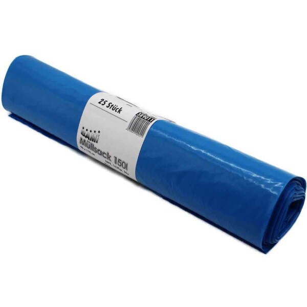 Müllsack, 150l, 90x110cm, Typ60 36µ, blau Karton