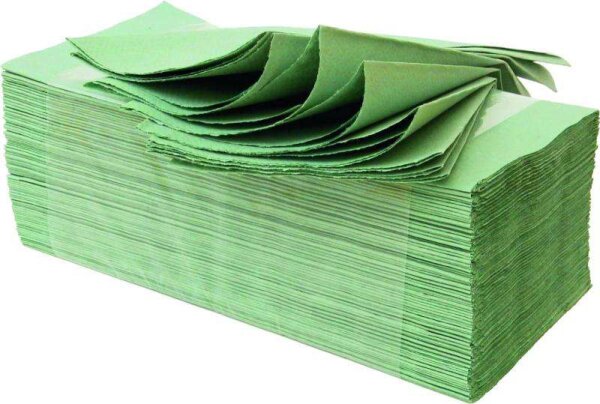 Papierhandtücher, 1-lagig, grün, 25x23cm -Zickzack Falzung-