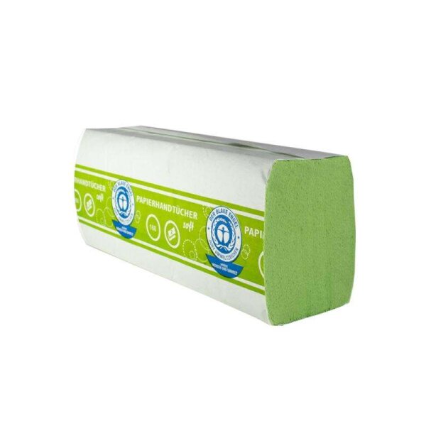Papierhandtücher, 2-lagig, grün, 25x23cm -Zickzack Falzung-