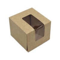 Donut Box, braun mit Sichtfenster 10x10x8cm Packung