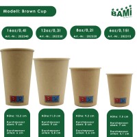 Kaffeebecher -Brown Cup-, braun, 0,3l/12oz Packung