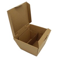 Foodbox D-Box Double, Wellpappe, braun, 12,5x12x11cm Muster