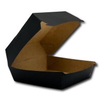 Hamburgerbox, Vollpappe, schwarz, 13x13x7,8cm Packung