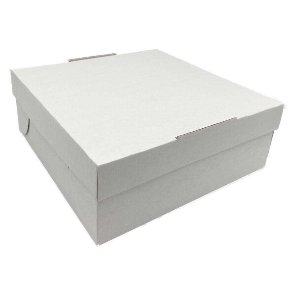 Tortenkarton weiß, Wellpappe, 32x32x12cm, 2-Teilig