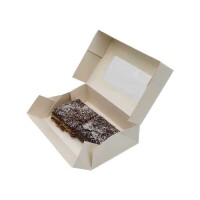 Tortenkarton, weiß mit Sichtfenster 18,5x12x5cm Muster