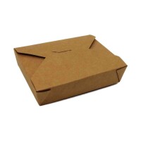 Foodbox eckig, Vollpappe, braun, 700ml/24oz, Flach Karton