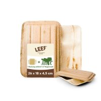 LEEF-Take-away-Box, Palmblatt, rechteckig, 2-get., 26cm x 18cm x 4,5cm, 300ml Packung
