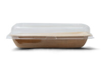LEEF-Take-away-Box, rechteckig, 20x14x5cm mit Deckel aus 100% recyceltem Ozean Plastik Packung