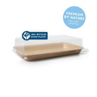 LEEF Sushi-Box, rechteckig, 17x12x5cm mit Deckel aus 100% recyceltem Ozean Plastik Packung