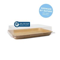 LEEF Sushi-Box, rechteckig, 20x14x5cm mit Deckel aus 100% recyceltem Ozean Plastik Packung