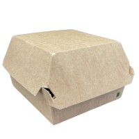 Hamburgerbox, Vollpappe, braun, 10x10x8cm Karton