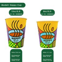 Kaffeebecher -Happy Cup- 0,2l/8oz Packung