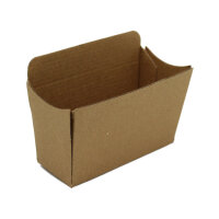 Pommesbox/Burgerbox/Bagelbox, Wellpappe, braun, 11,5x4,5x7/9cm Packung