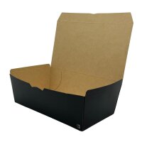 Lunchbox/Menübox Medium, Vollpappe, schwarz, 21,5x12x7,5cm Karton