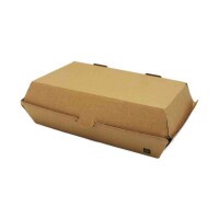 Lunchbox Medium, Wellpappe, braun, 21,5x12x7,5cm Karton