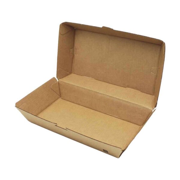 Lunchbox Medium PLUS, Wellpappe, braun, 23,5x12x9cm Packung