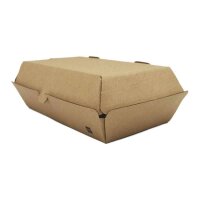 Lunchbox/Menübox Medium PLUS, Wellpappe, braun, 23,5x12x9cm Packung