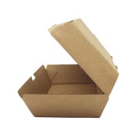 Lunchbox Medium PLUS, Wellpappe, braun, 23,5x12x9cm Karton