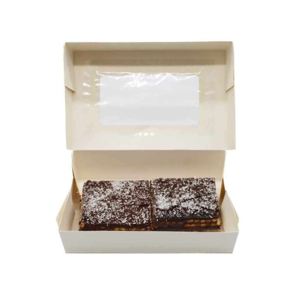 Tortenkarton, wei&szlig; mit Sichtfenster 18,5x12x5cm Karton