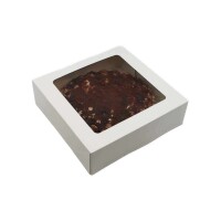 Tortenkarton, weiß mit Sichtfenster 27x27x8cm Karton