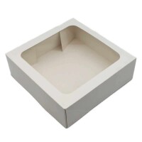 Tortenkarton, weiß mit Sichtfenster 30x30x8cm Karton
