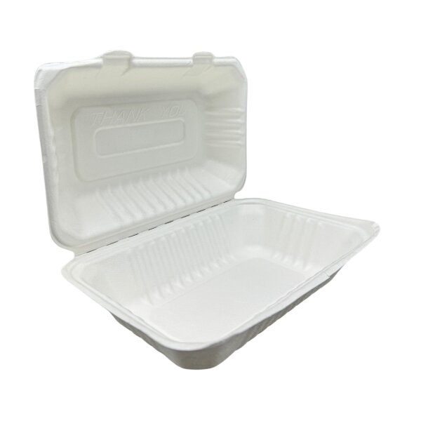 Lunchbox Large, Zuckerrohr, weiß, 23,2x15,7x8cm Karton