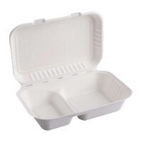 Lunchbox Large, Zuckerrohr, wei&szlig;, 2-geteilt, 23x15,5x6,5cm
