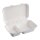 Lunchbox Large, Zuckerrohr, weiß, 2-geteilt, 23x15,5x6,5cm Packung